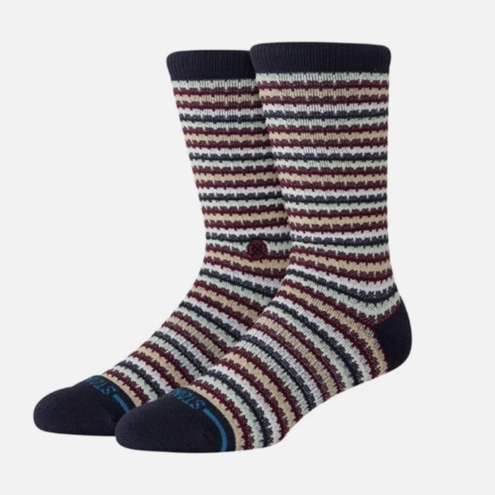 NWT Stance Combed Cotton Waffle Knit Crew Socks - Color = NVY-Navy - Large